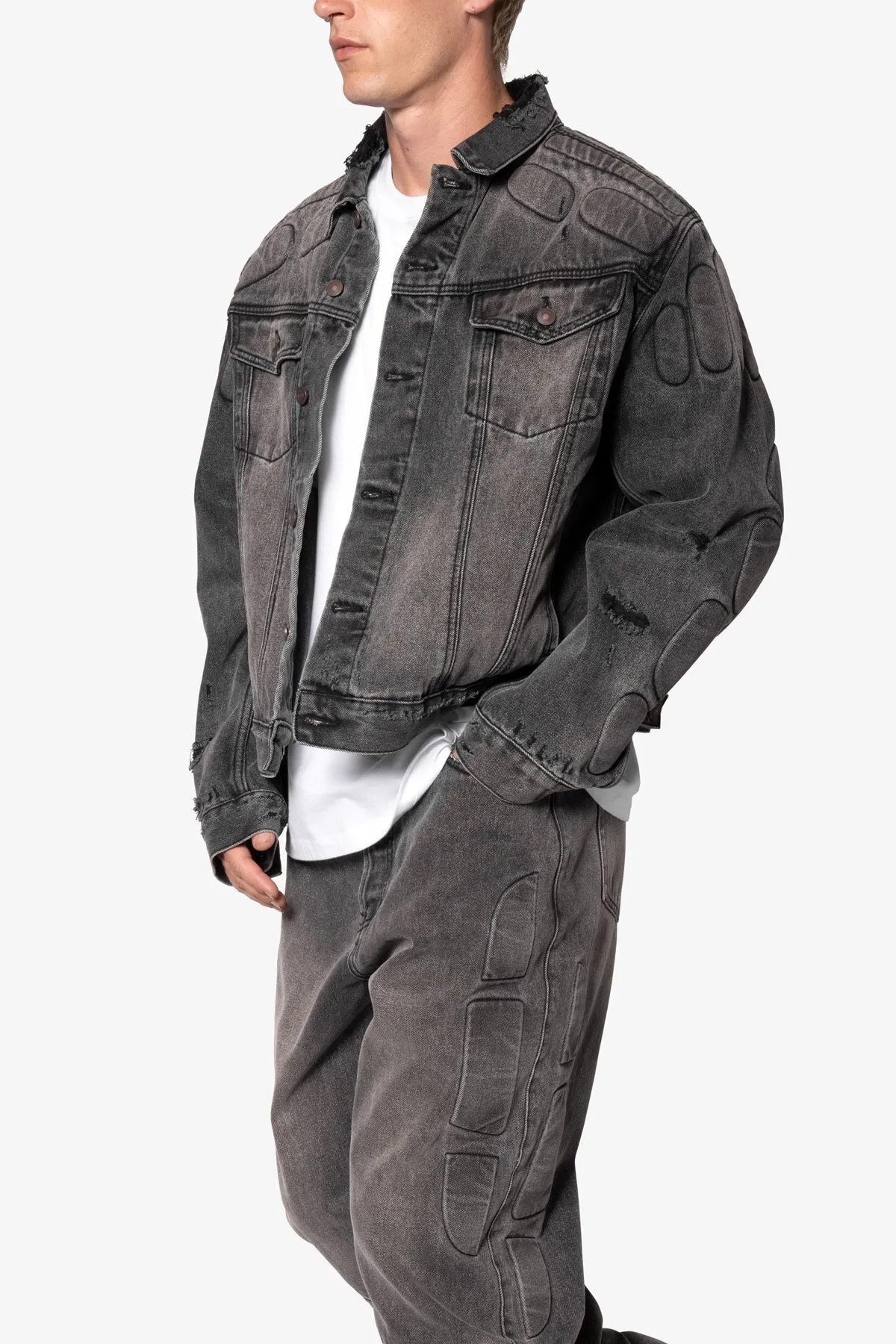 Moto Trucker Jacket - Black