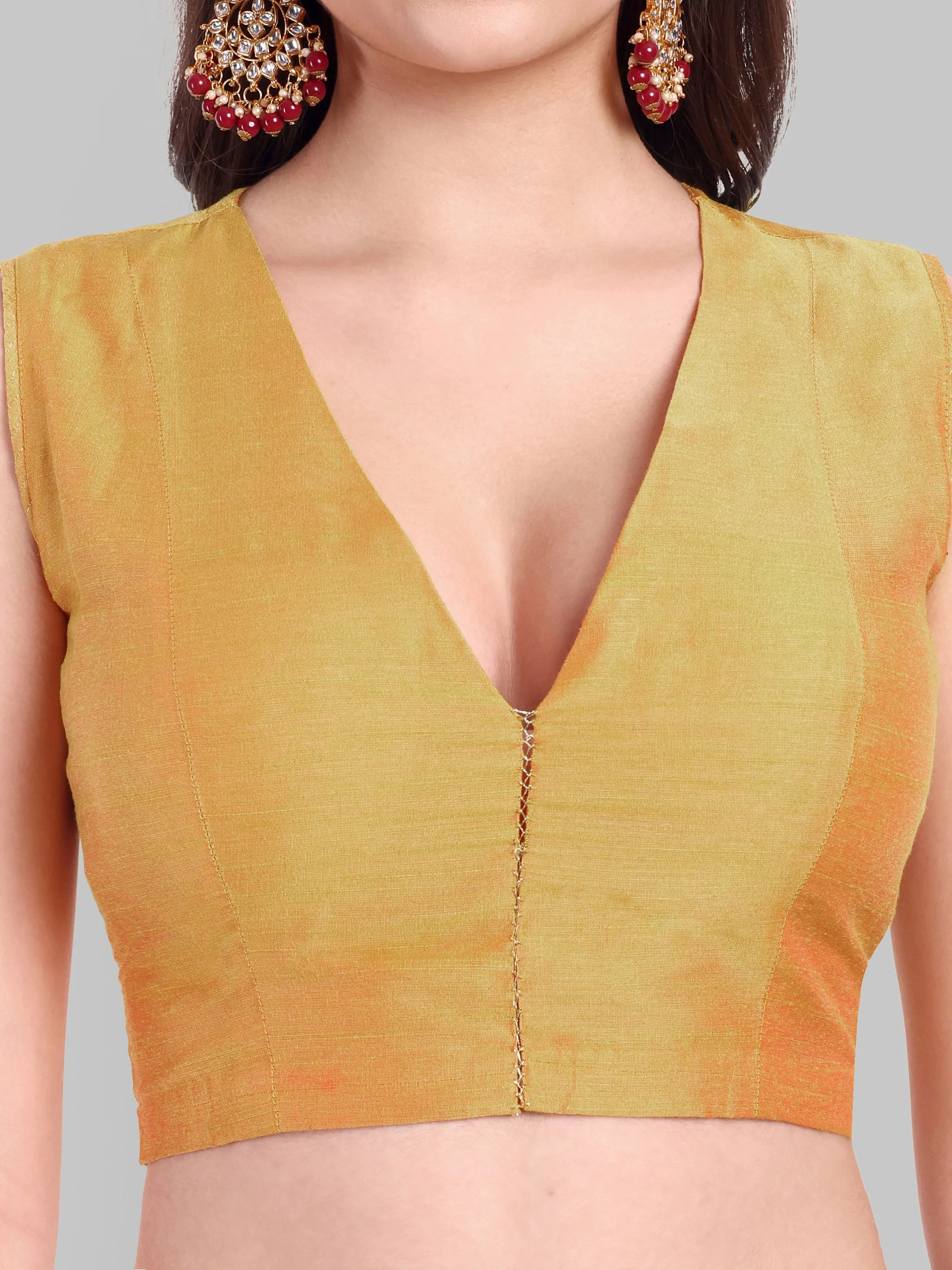 Mustard Cotton Silk Padded Blouse