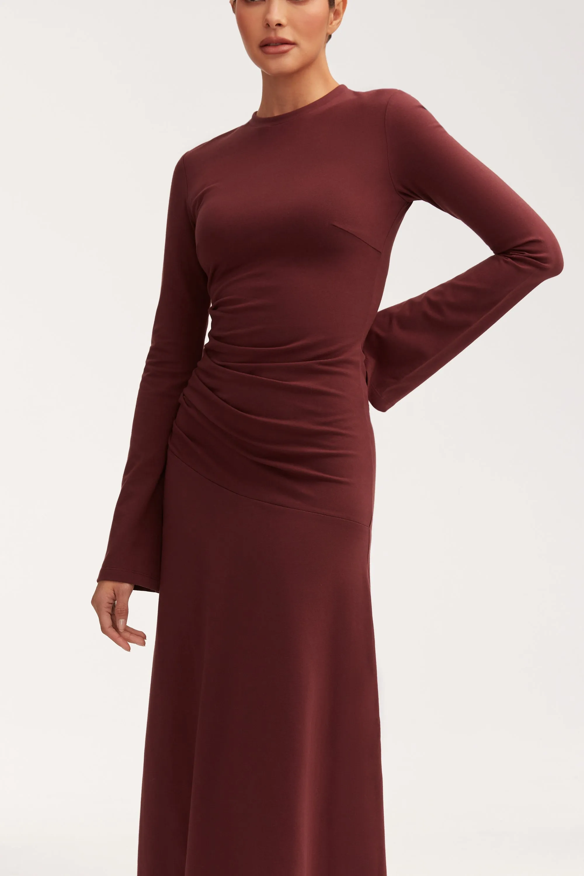 Natalie Rouched Jersey Maxi Dress - Port Royale