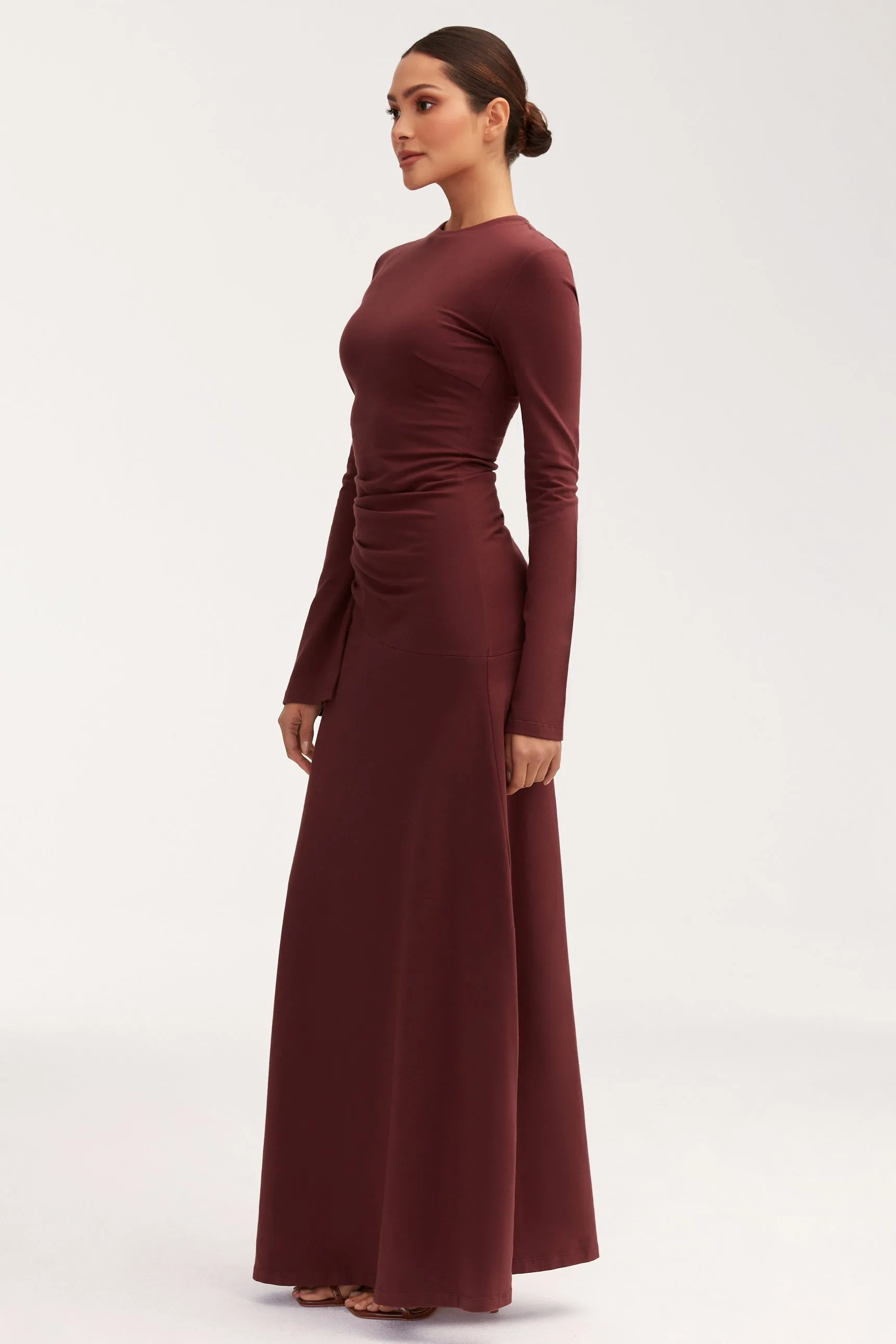 Natalie Rouched Jersey Maxi Dress - Port Royale