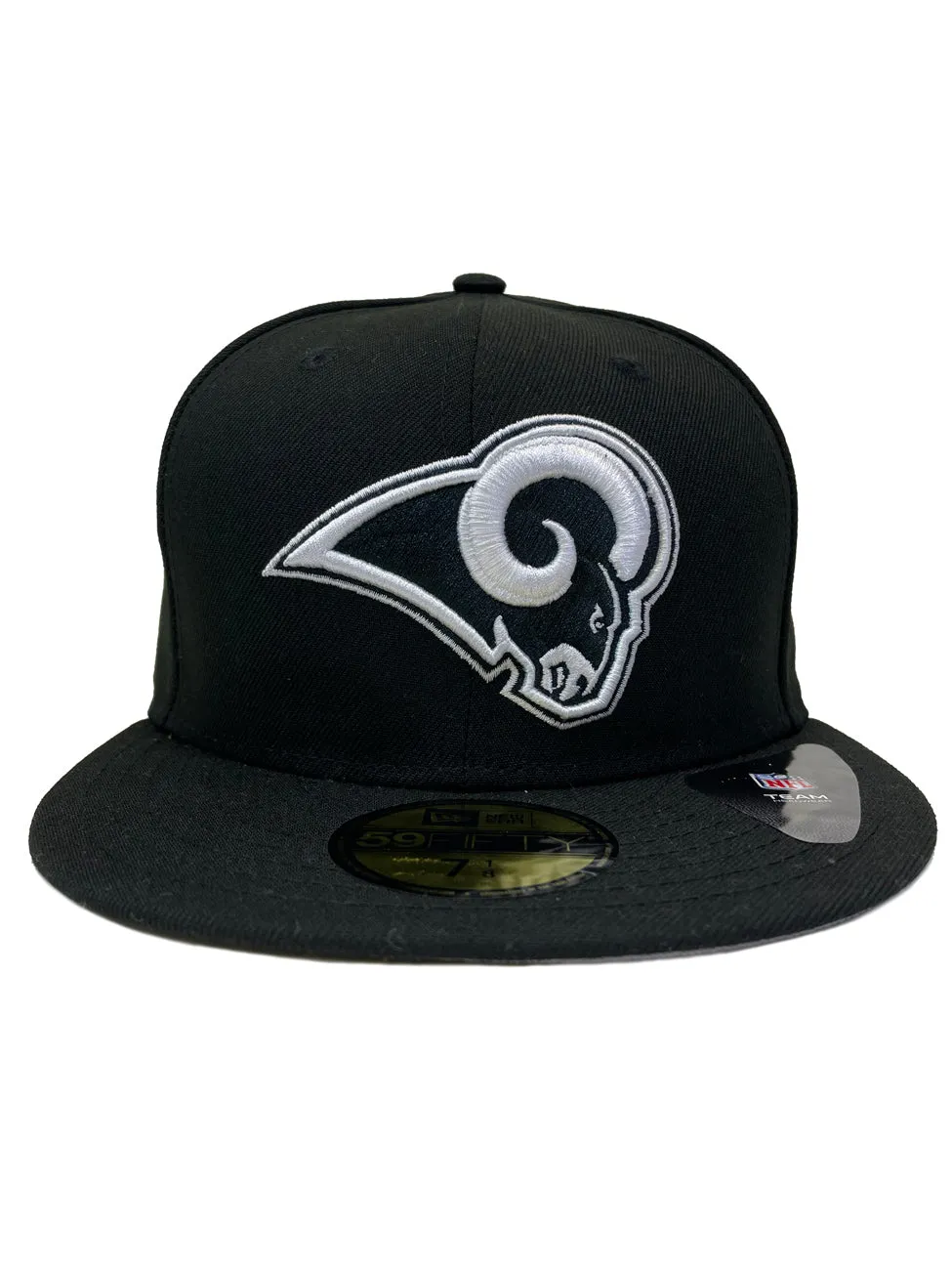 New Era Los Angeles Rams 5950 League Basic Black Fitted Baseball Cap Hat