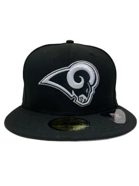 New Era Los Angeles Rams 5950 League Basic Black Fitted Baseball Cap Hat