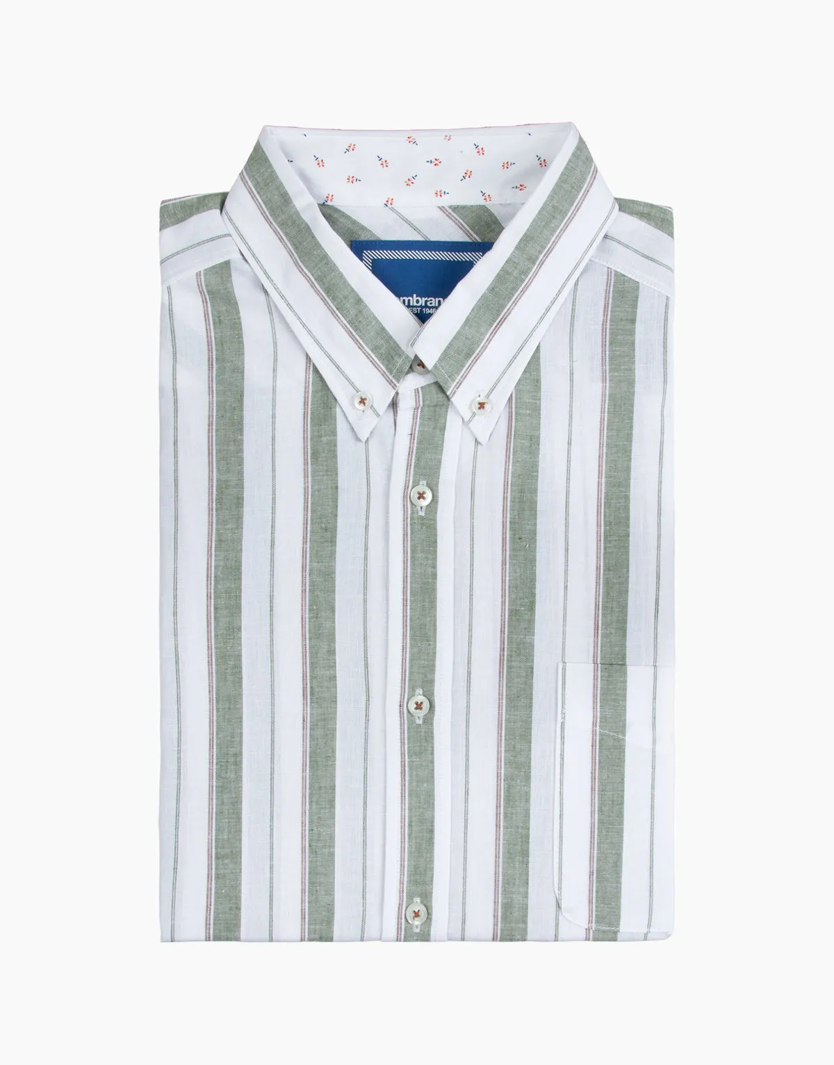 Ohope Green & Brown Stripe Shirt