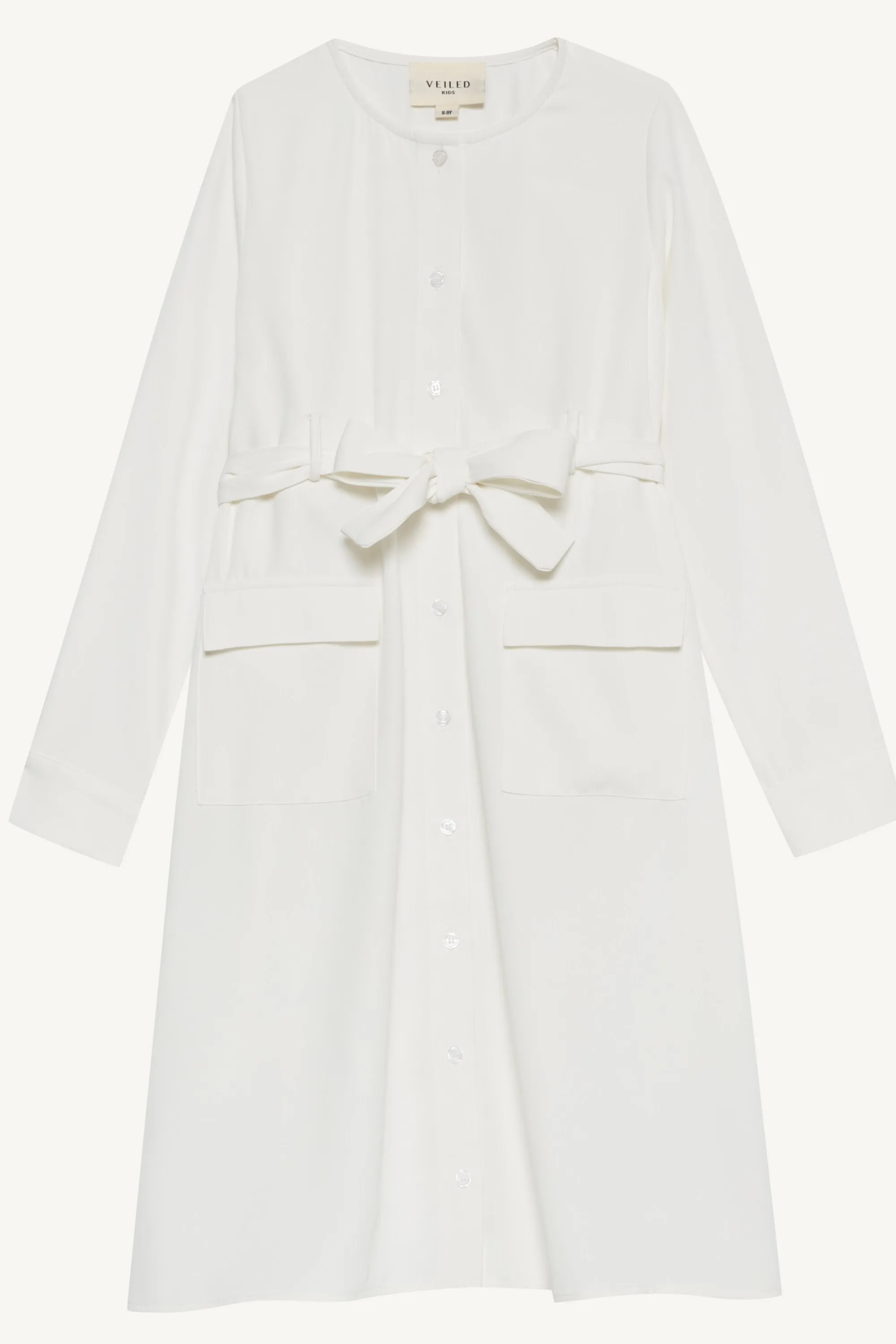 Olivia Button Down Utility Dress - White (Girls)