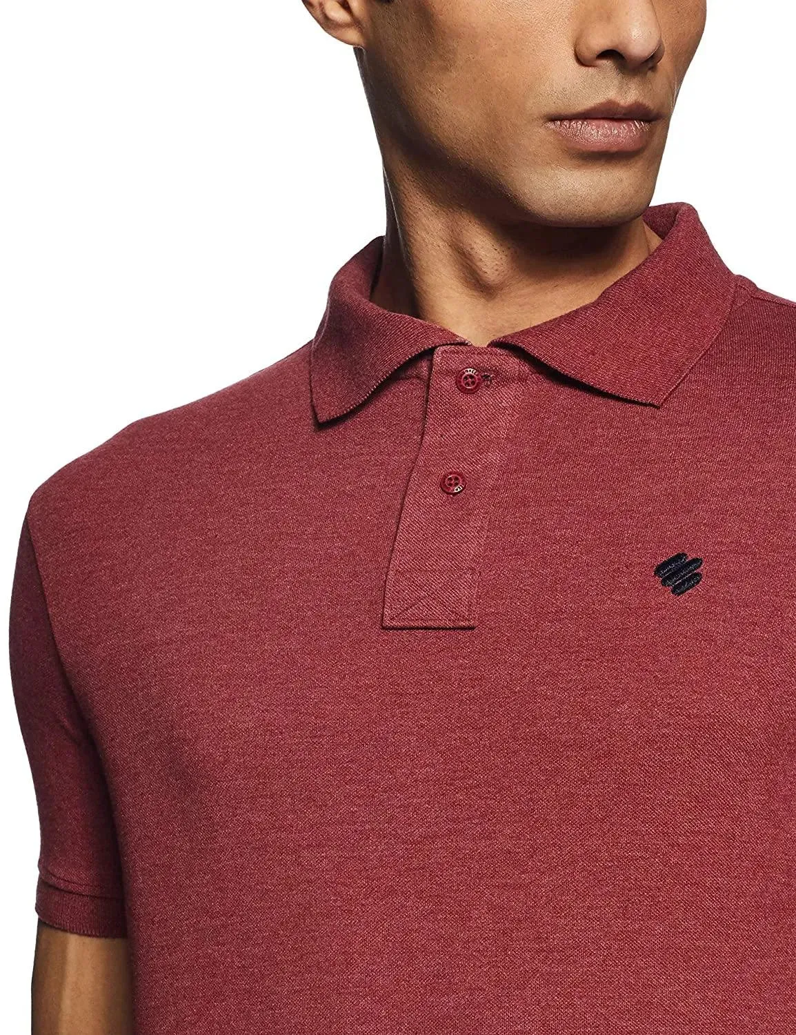 ONN Men's Cotton Polo T-Shirt (Pack of 2) in Solid Black Melange-Wine colours