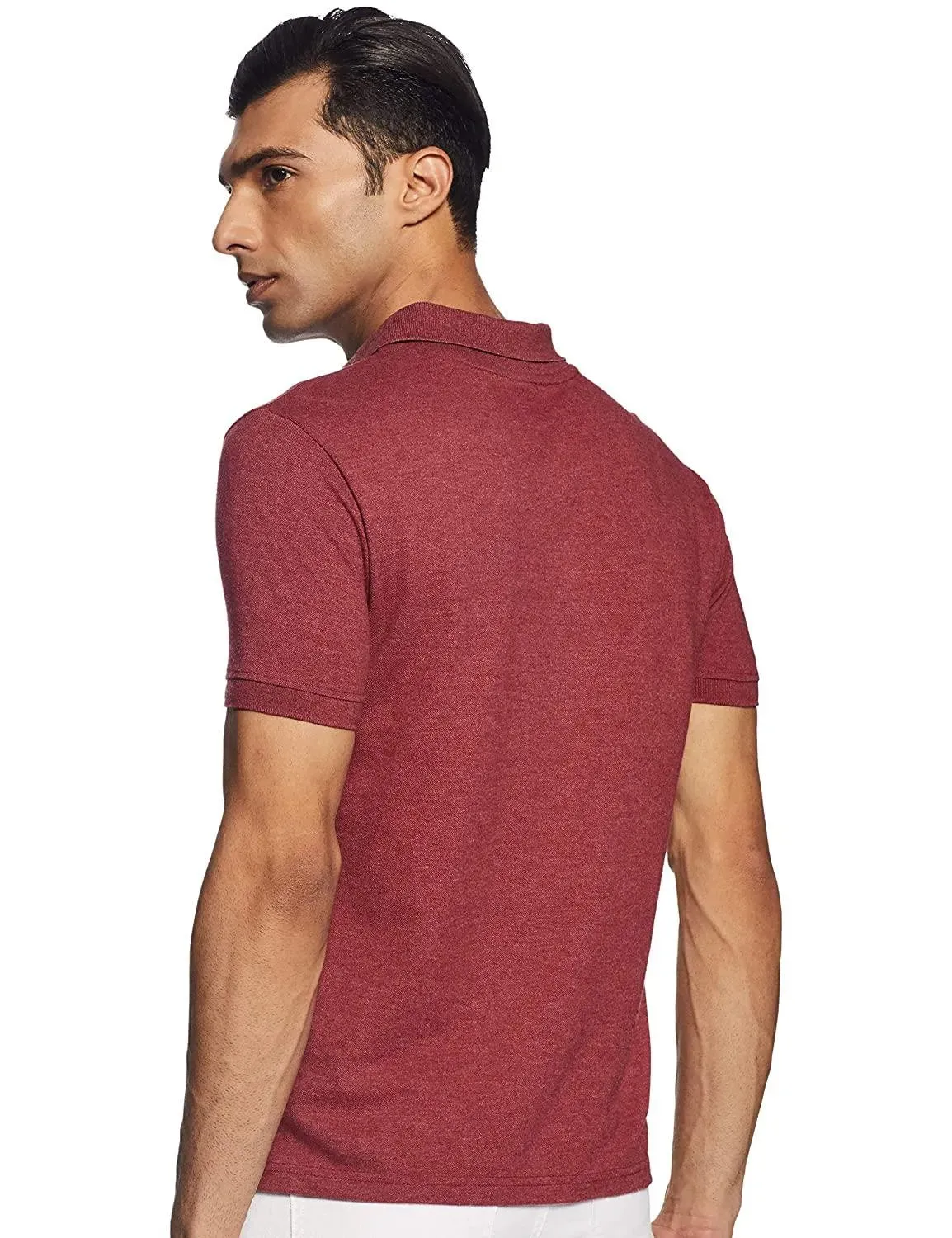 ONN Men's Cotton Polo T-Shirt (Pack of 2) in Solid Black Melange-Wine colours