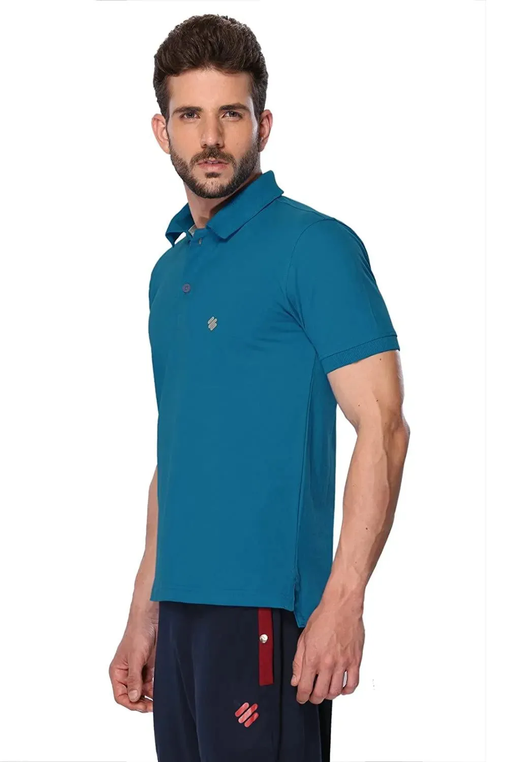 ONN Men's Cotton Polo T-Shirt (Pack of 2) in Solid Bright Blue-Camel colours