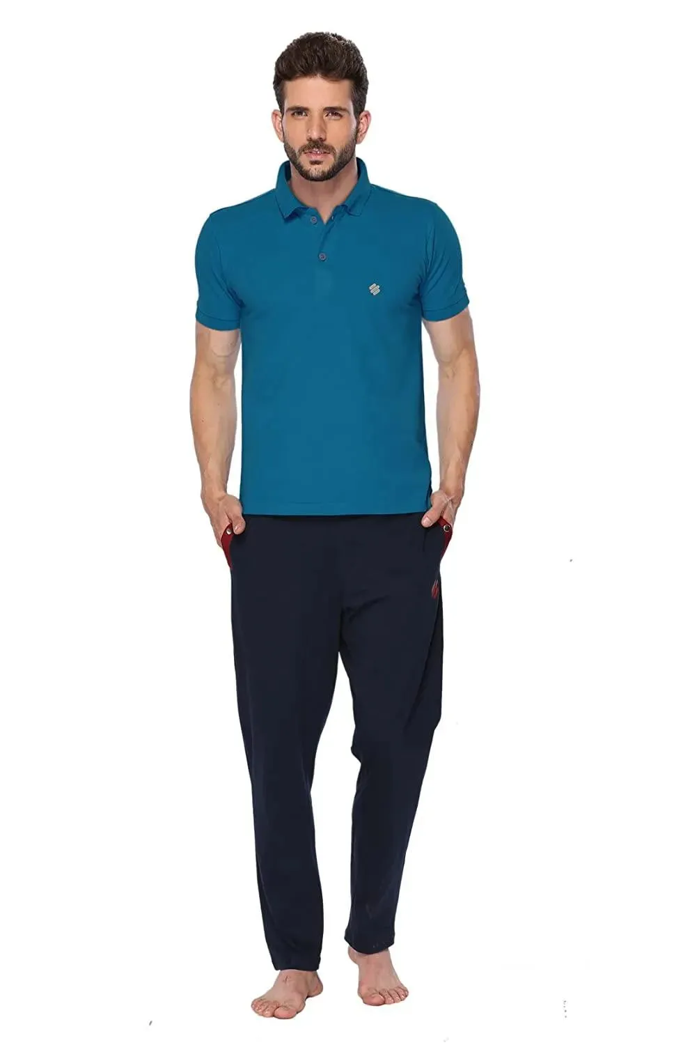 ONN Men's Cotton Polo T-Shirt (Pack of 2) in Solid Bright Blue-Camel colours