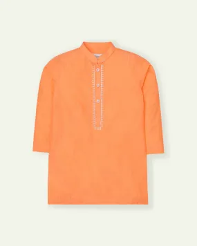 Orange Embroidered Kurta