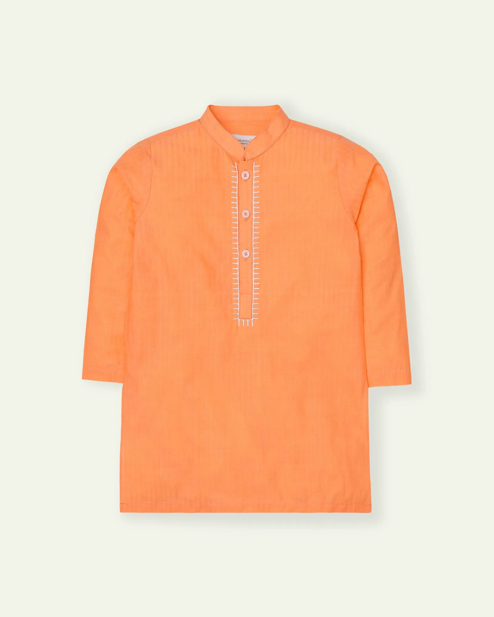 Orange Embroidered Kurta