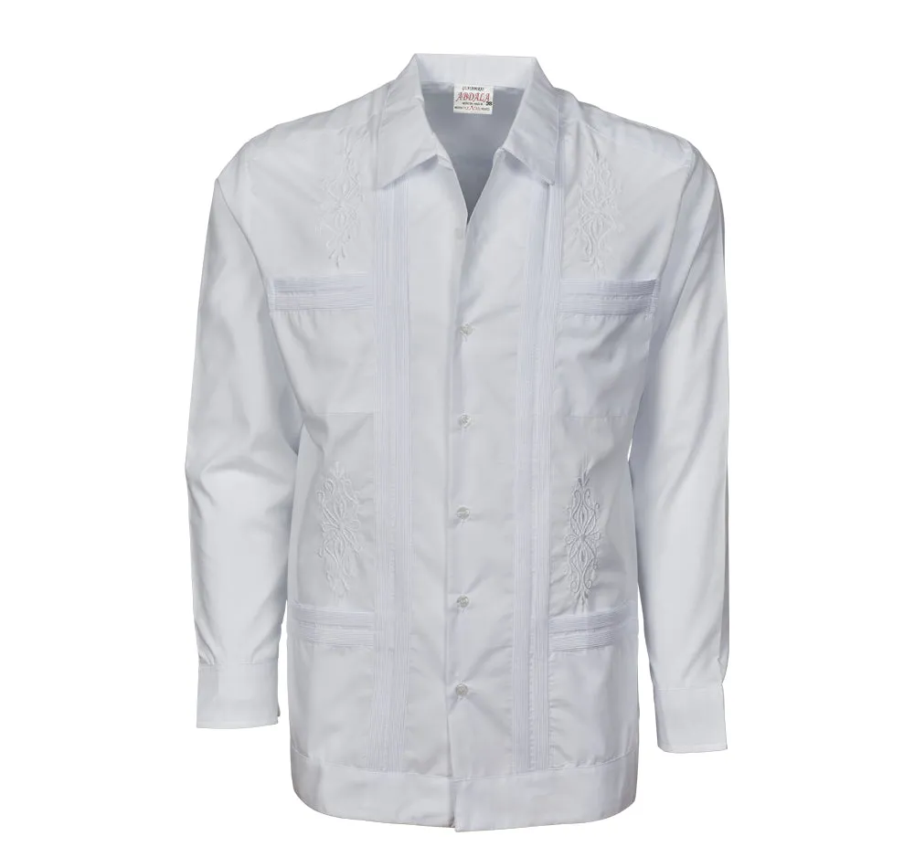 Original Guayabera - Men's Long Sleeve | 4 Pockets | Polyester-Cotton Blend