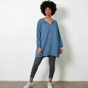 Oversized linen smock top