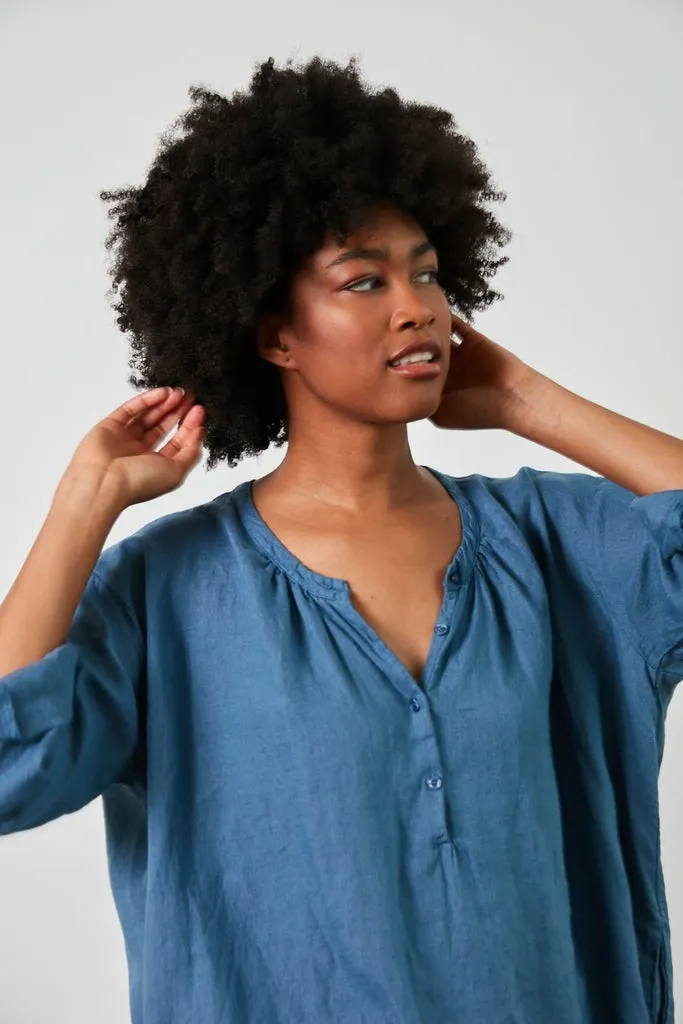 Oversized linen smock top