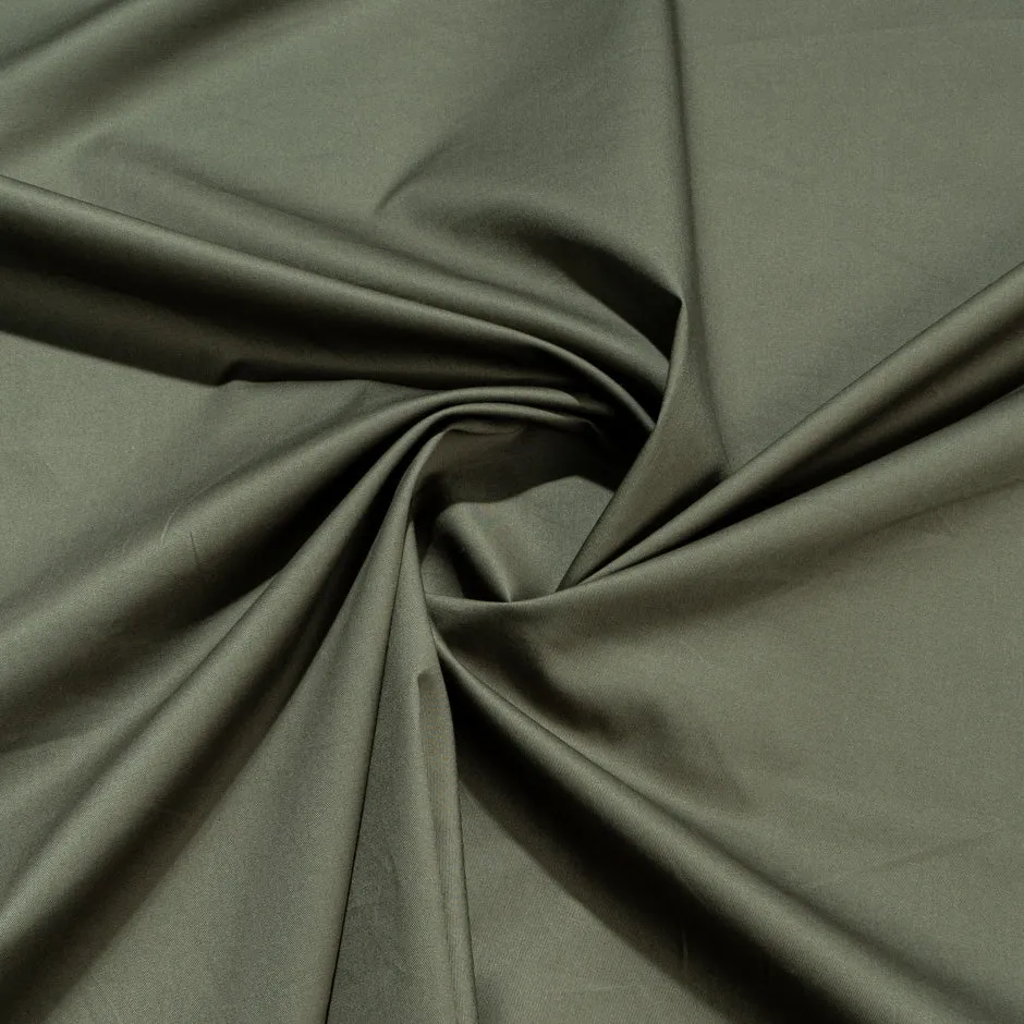 Plain Dark Olive Stretch Cotton