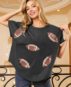 PLUS Football Sequin Top