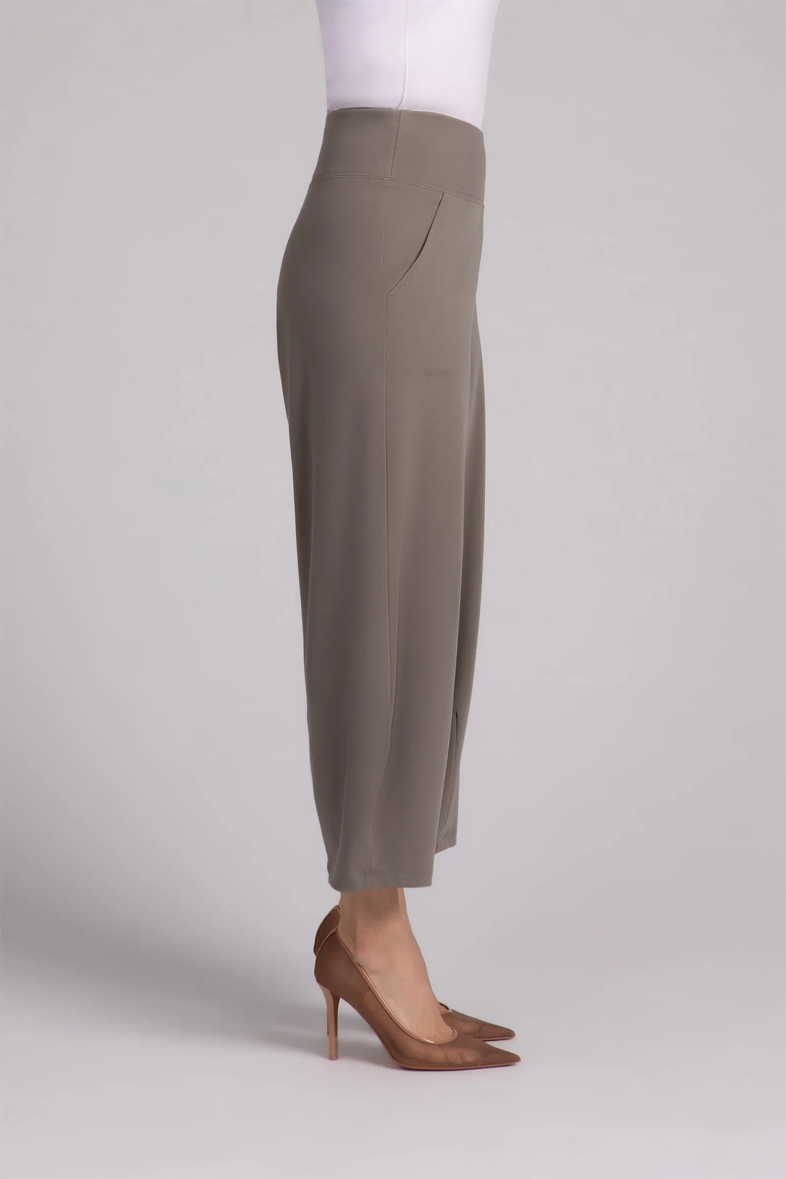 Ponte Narrow Lantern Pant | Taupe