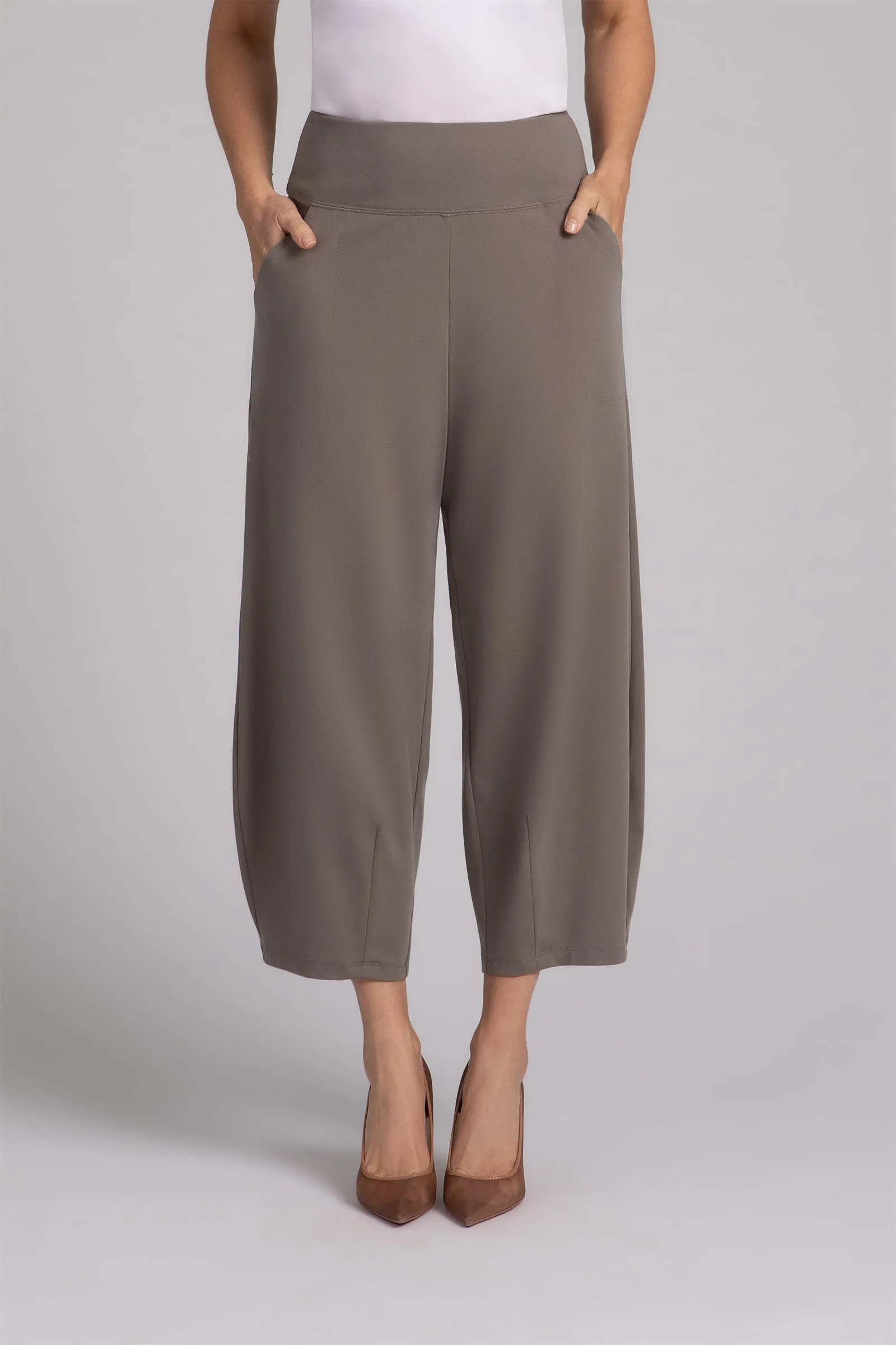 Ponte Narrow Lantern Pant | Taupe