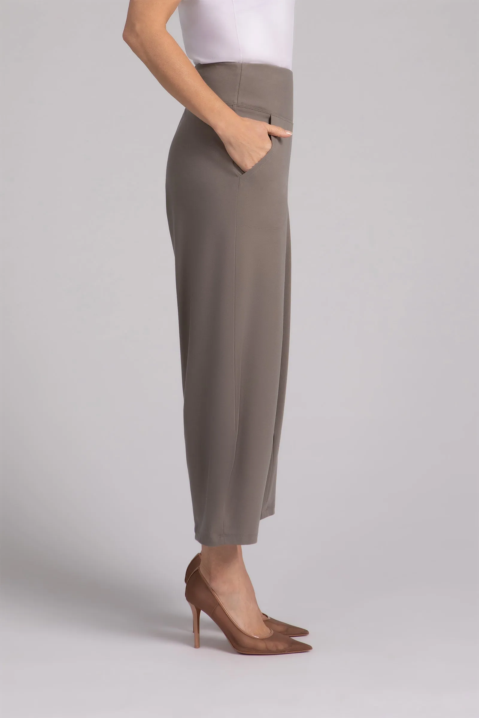 Ponte Narrow Lantern Pant | Taupe