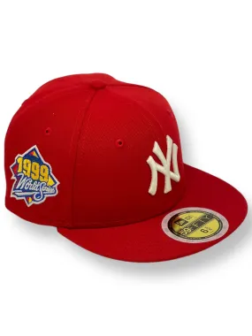 "KIDS" NEW YORK YANKEES (RED)(1999 WORLDSERIES) NEW ERA 59FIFTY FITTED (GLOW IN THE DARK LOGO)