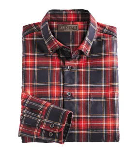 Mens Stylish Reserved Fit Plaid Long Sleeve Sport Shirt by Ceramica