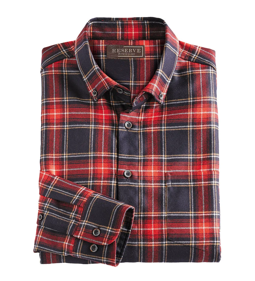 Mens Stylish Reserved Fit Plaid Long Sleeve Sport Shirt by Ceramica