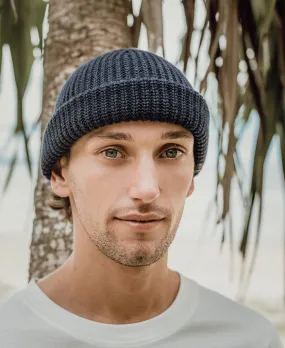 Rib Wool Beanie | Navy