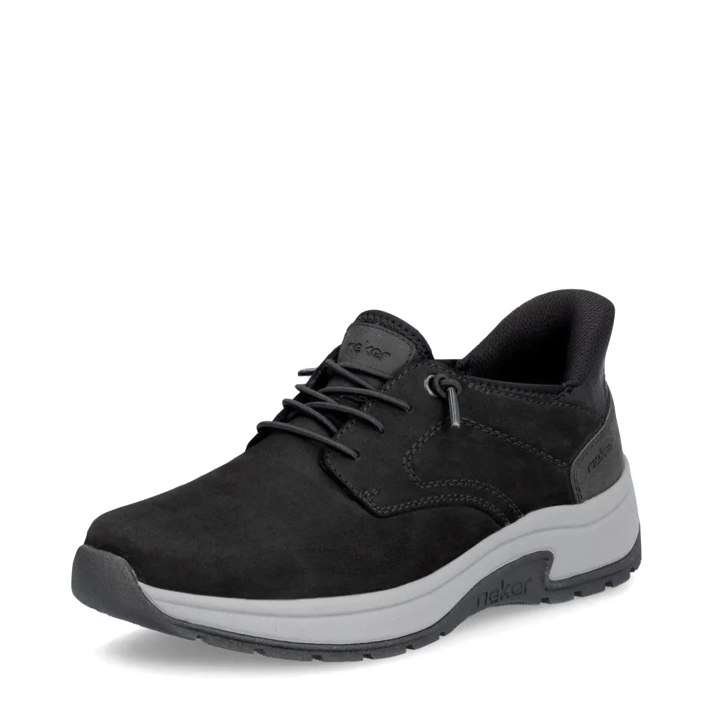 Rieker Men's Bruce 50 Elastic Lace Shoe in Black