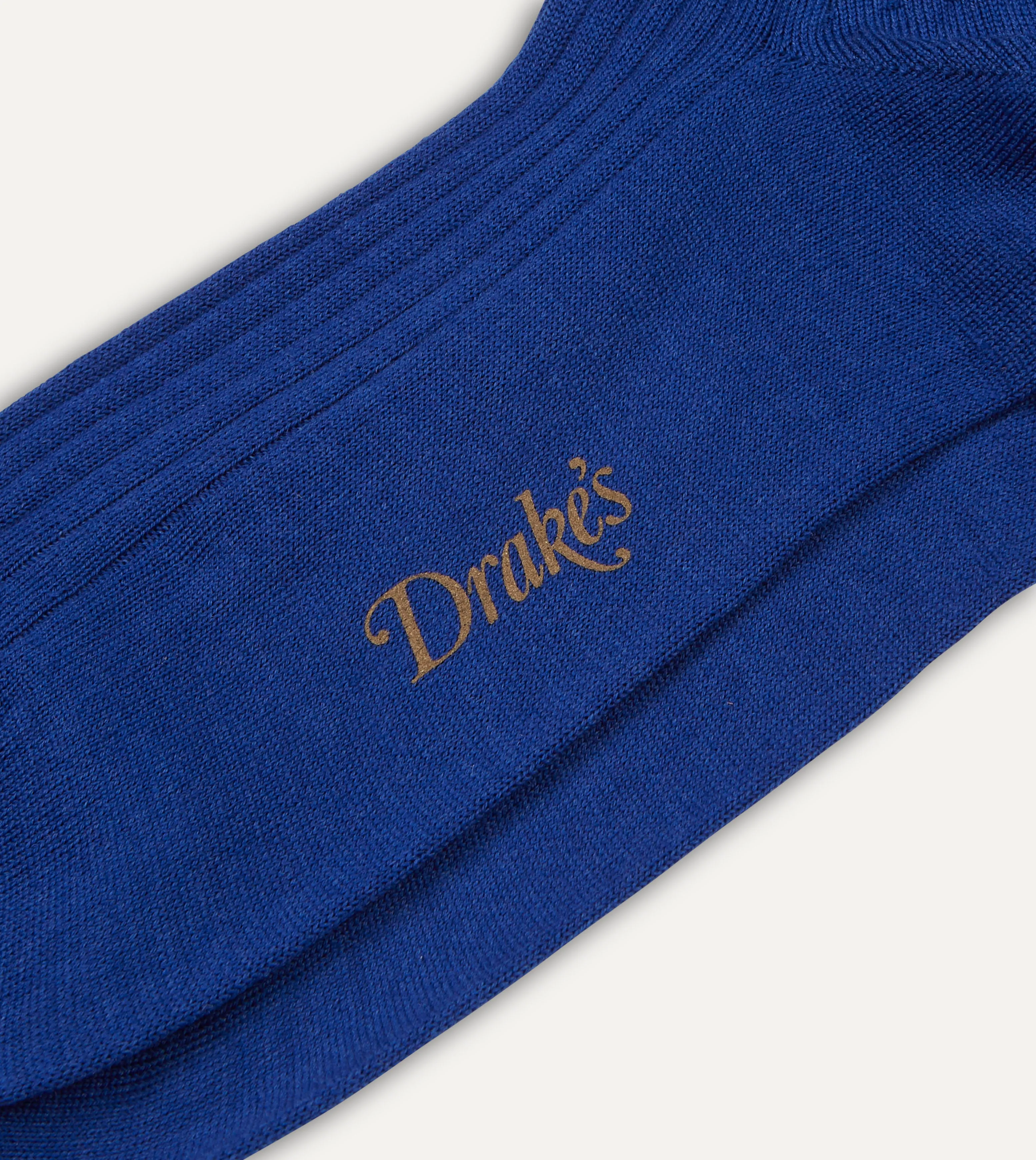 Royal Blue Wool Over-the-Calf Socks