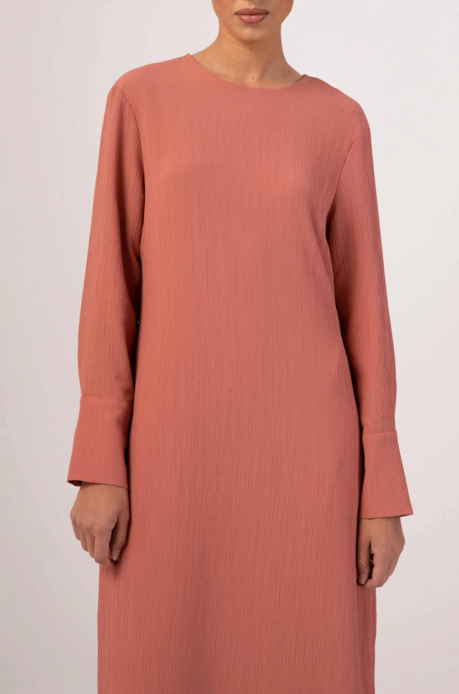 Sajda Textured Maxi Dress - Terracotta