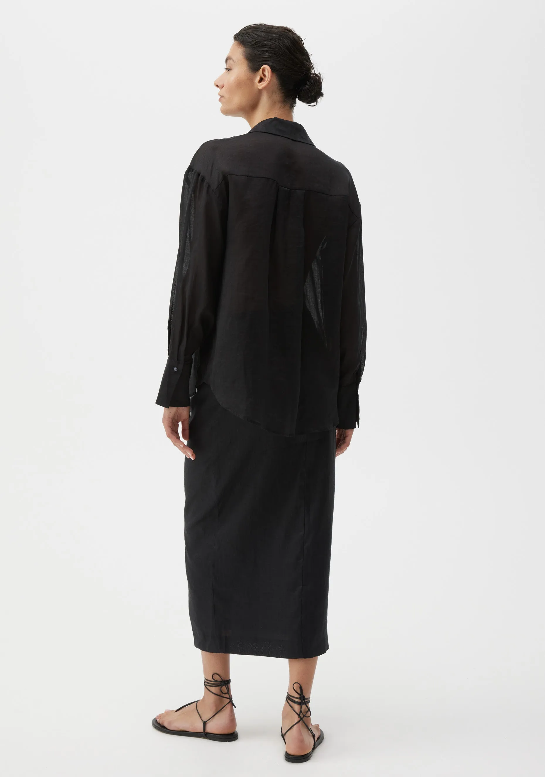 Savasi Linen Skirt_Black