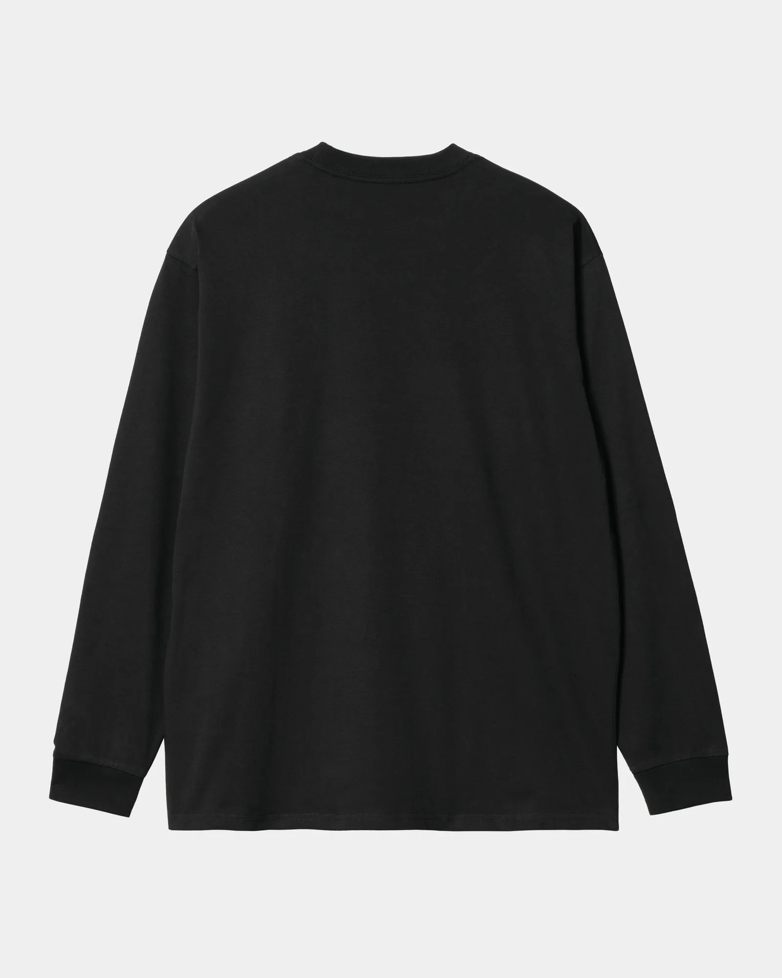 Script Embroidery Long Sleeve T-Shirt | Black