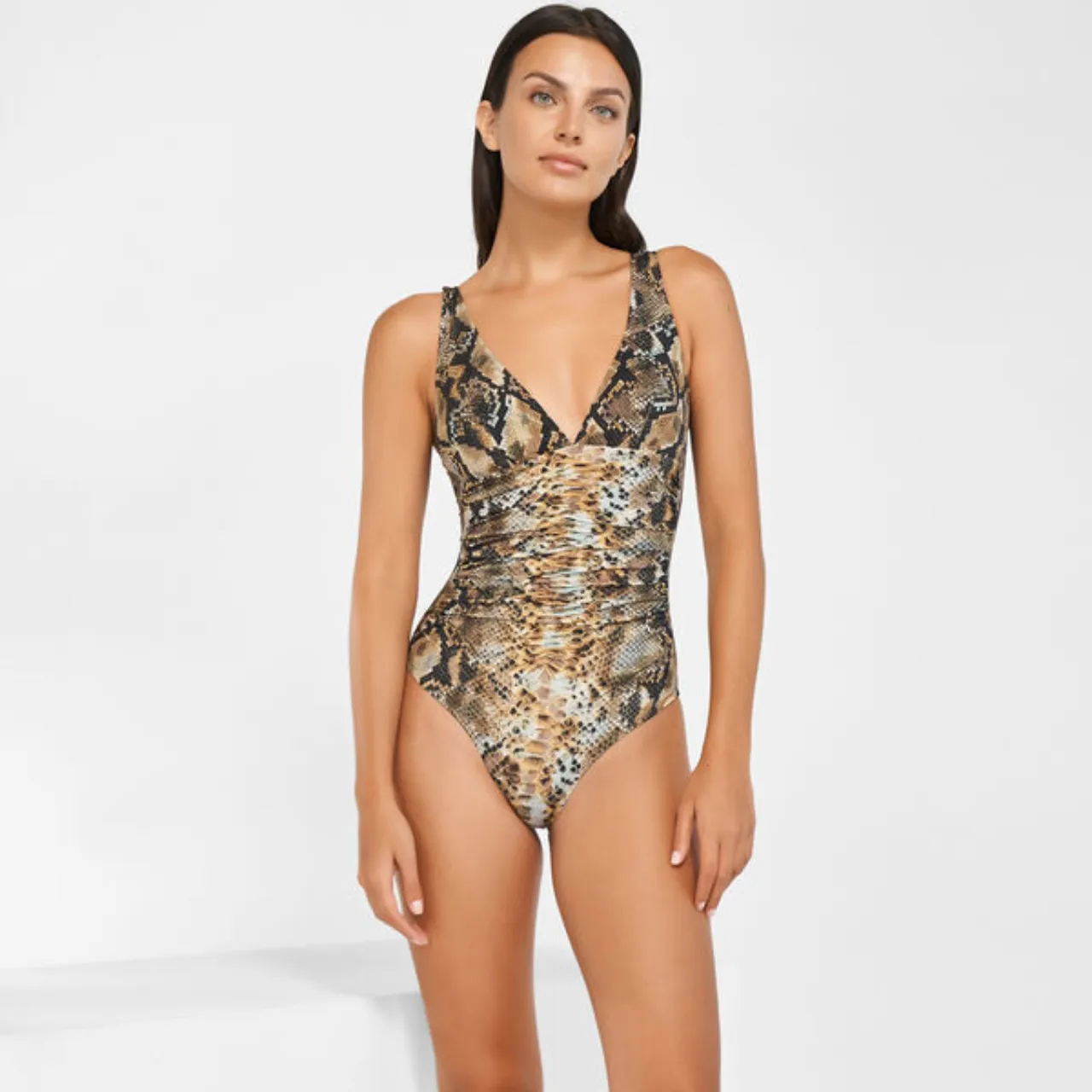 Serpent Ruched Padded Swimsuit