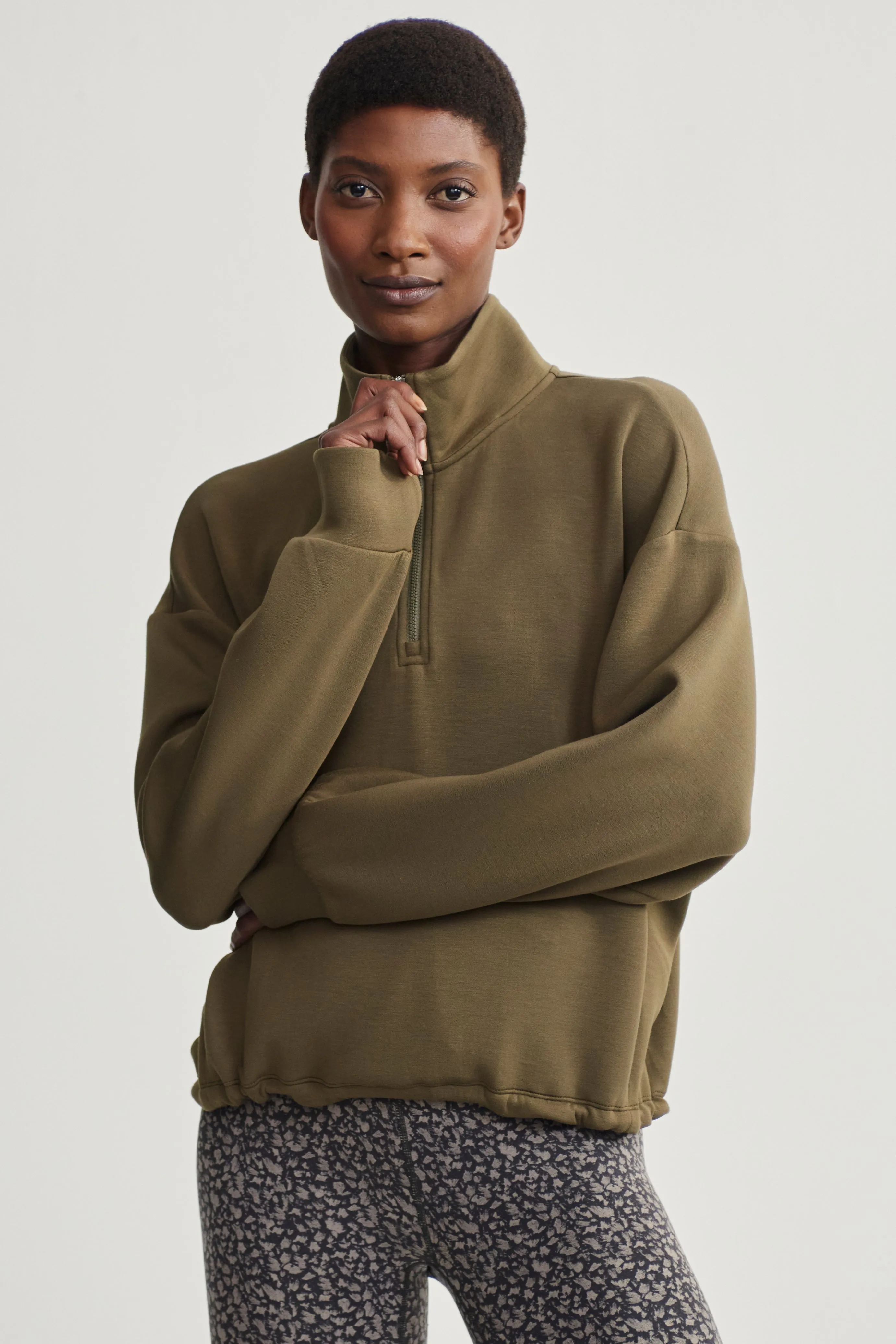 SIAN HALF ZIP MIDLAYER DARK OLIVE