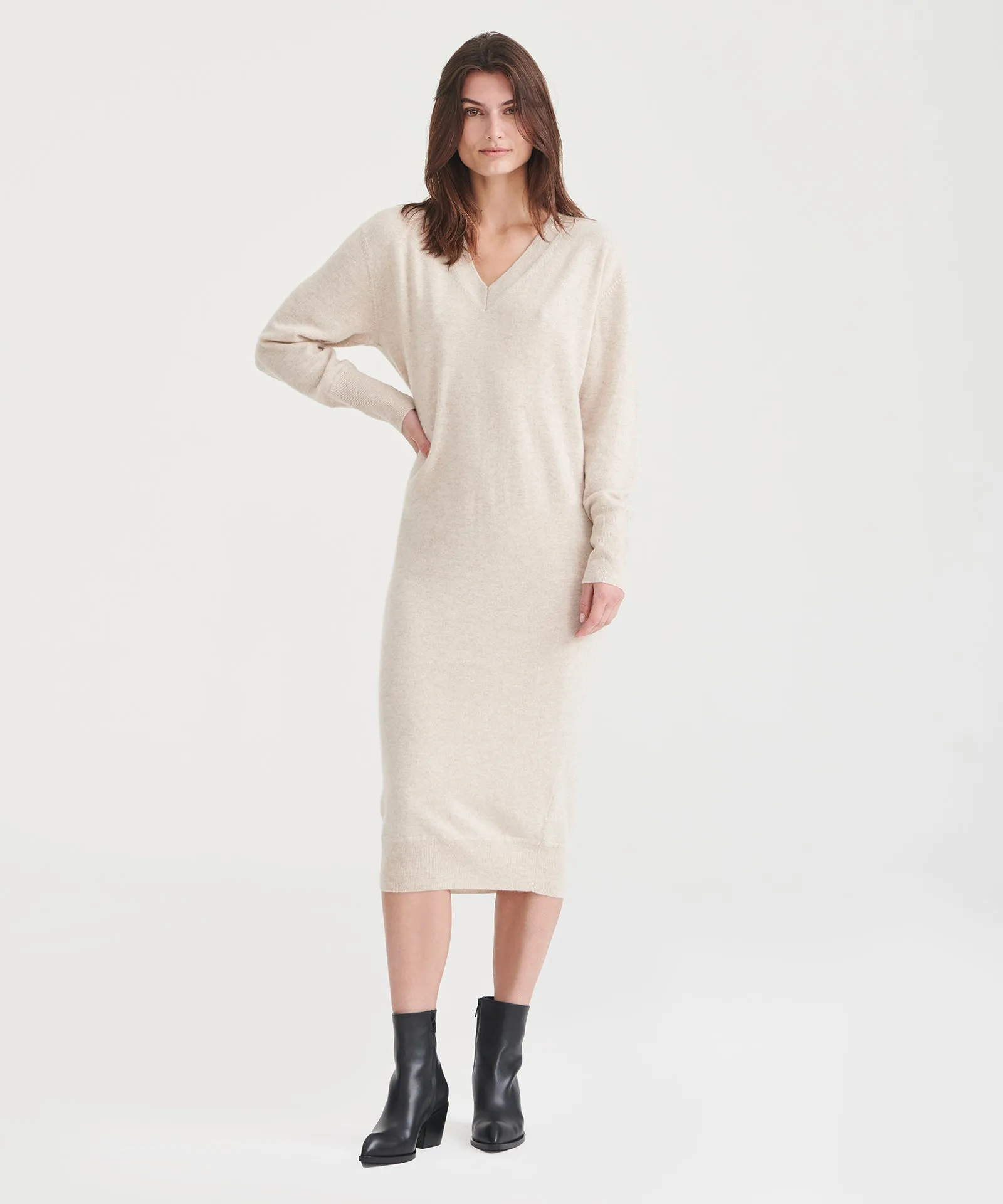 Signature Cashmere V-Neck Dress