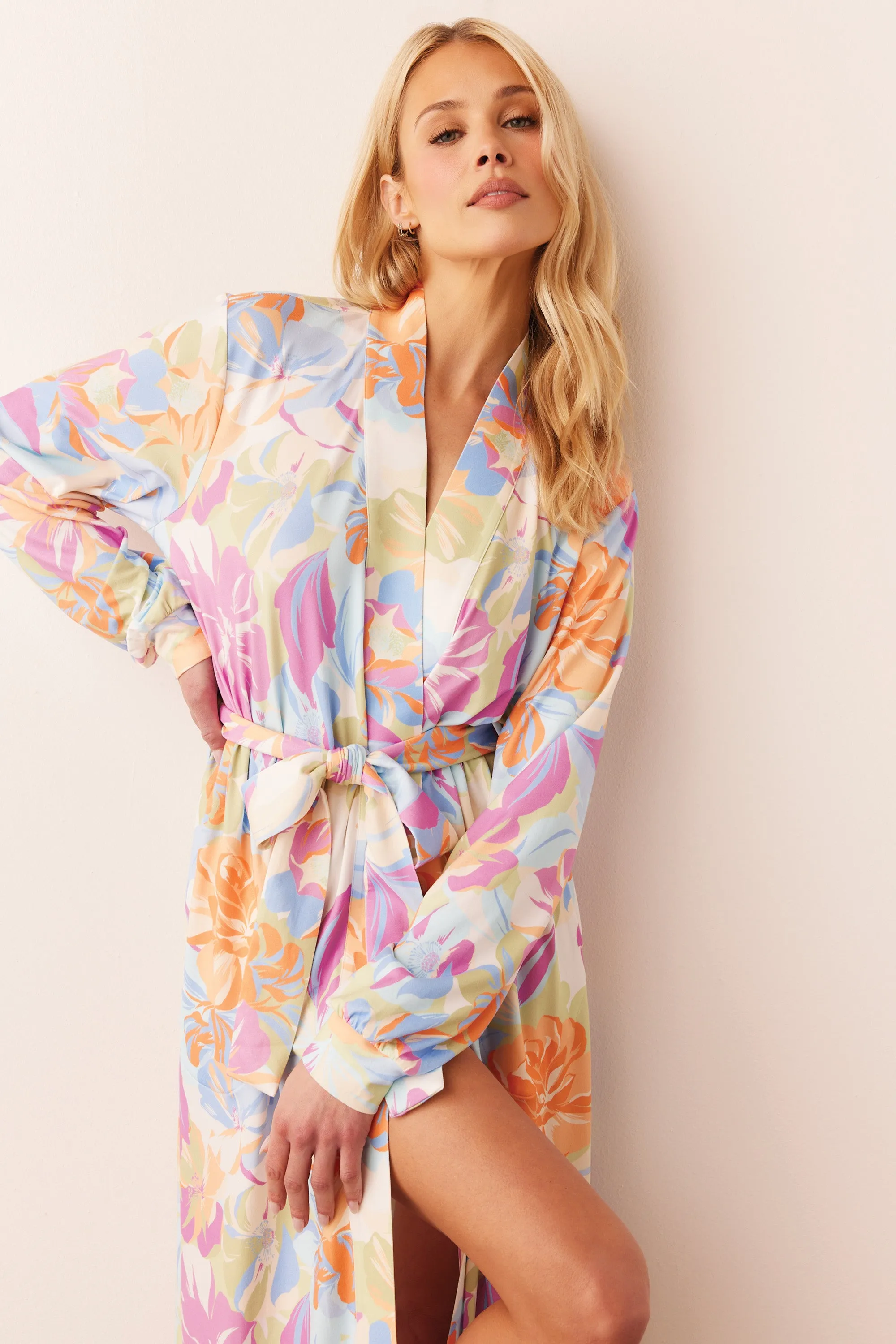 Skyler Banded Long Robe | Dreamscape