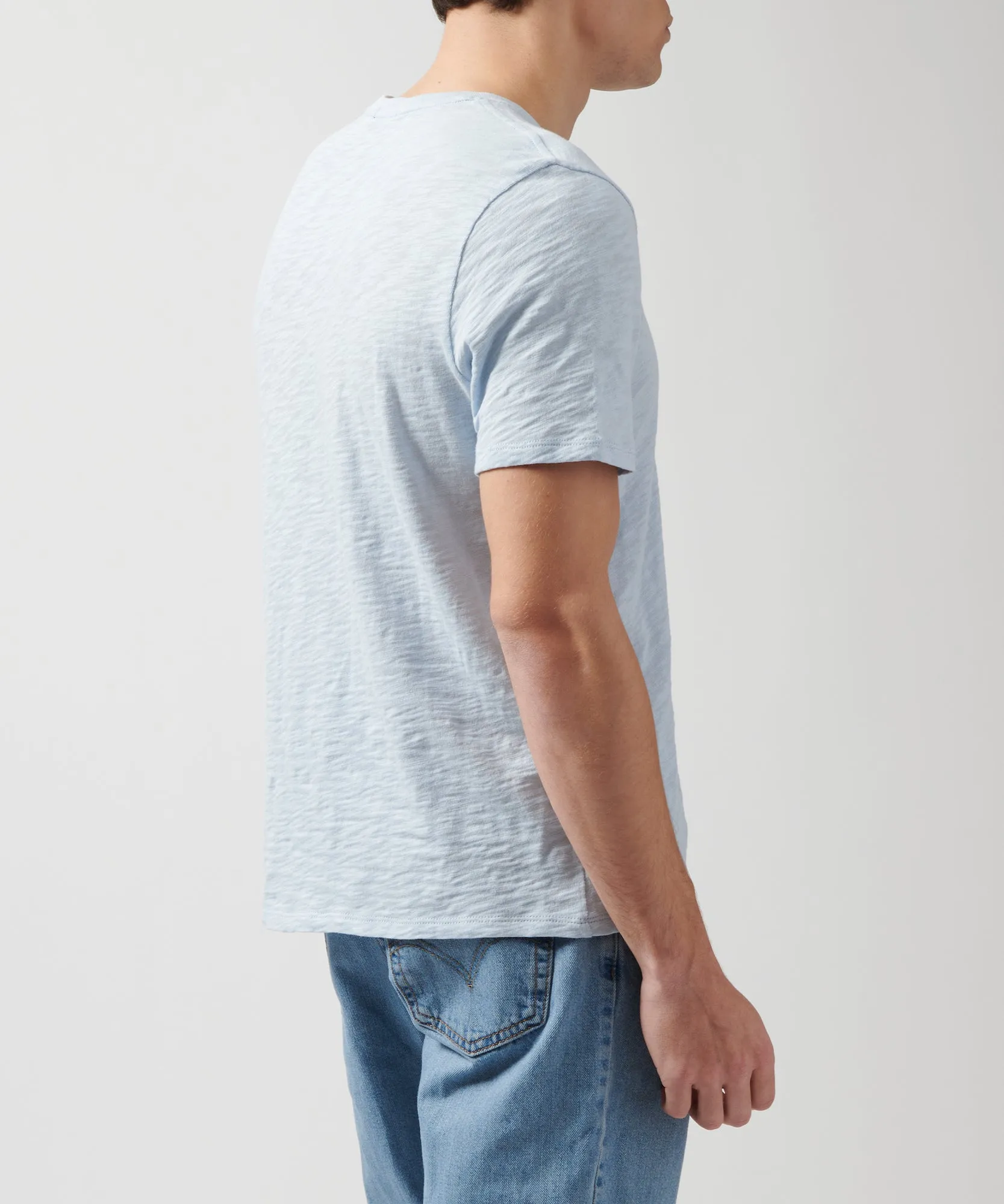 Slub Jersey Crew Neck Tee - Powder Blue