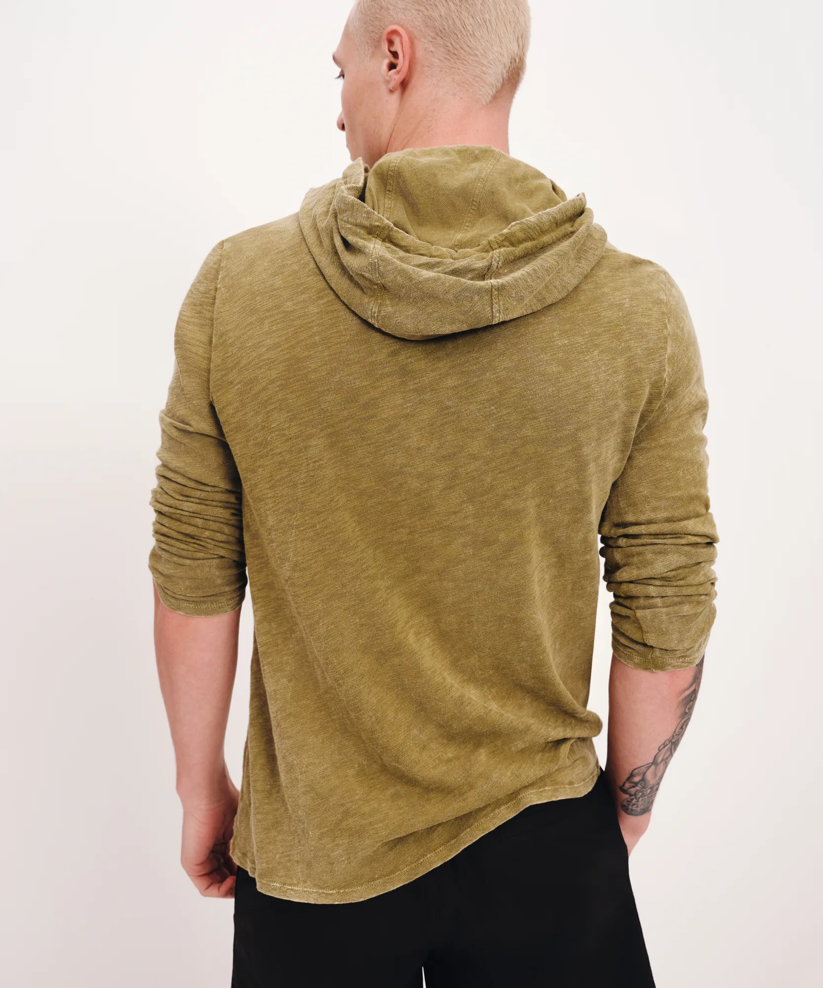 Slub Jersey with Chroma Wash Long Sleeve Hoodie - Juniper