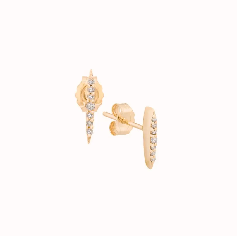 Small Diamond Sunbeams Earrings Pair