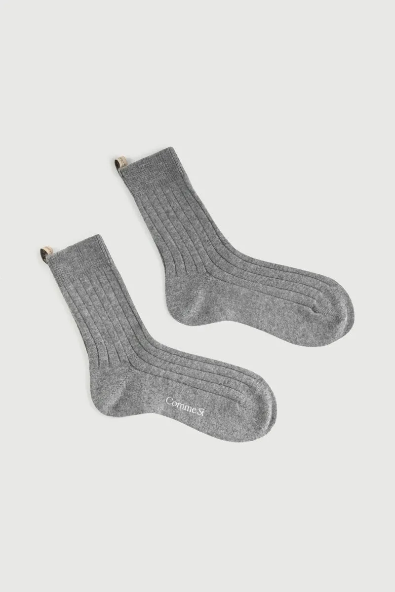 The Cashmere Sock in Heather Grey