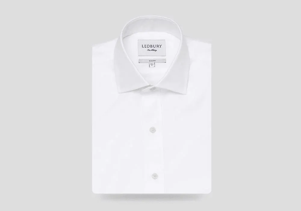 The White Fine Twill Mid-Spread Dress Shirt