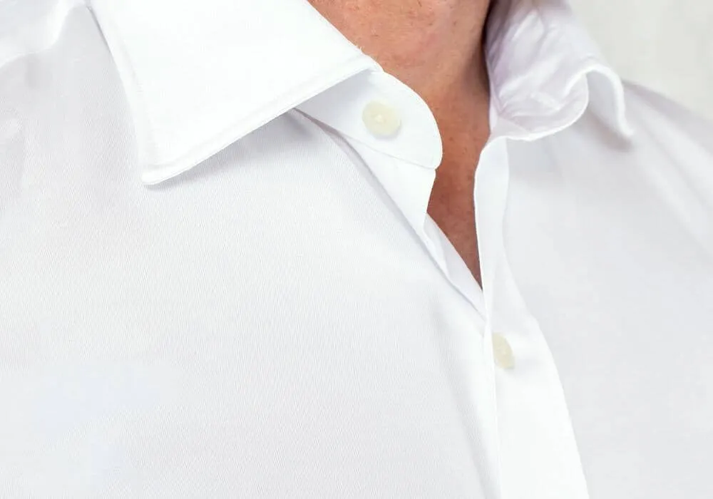 The White Fine Twill Mid-Spread Dress Shirt