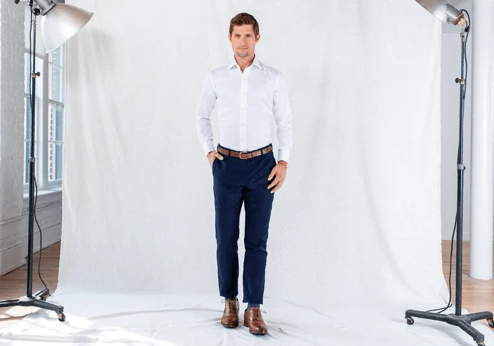 The White Fine Twill Mid-Spread Dress Shirt