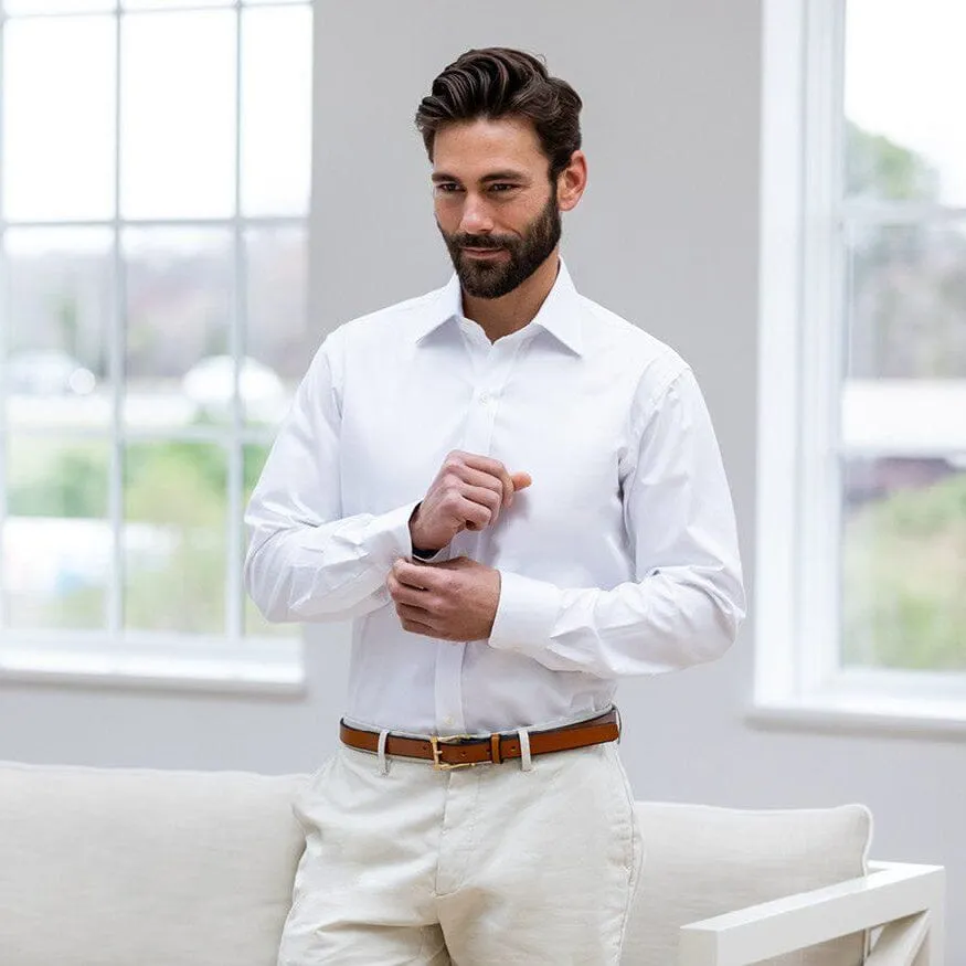 The White Fine Twill Mid-Spread Dress Shirt