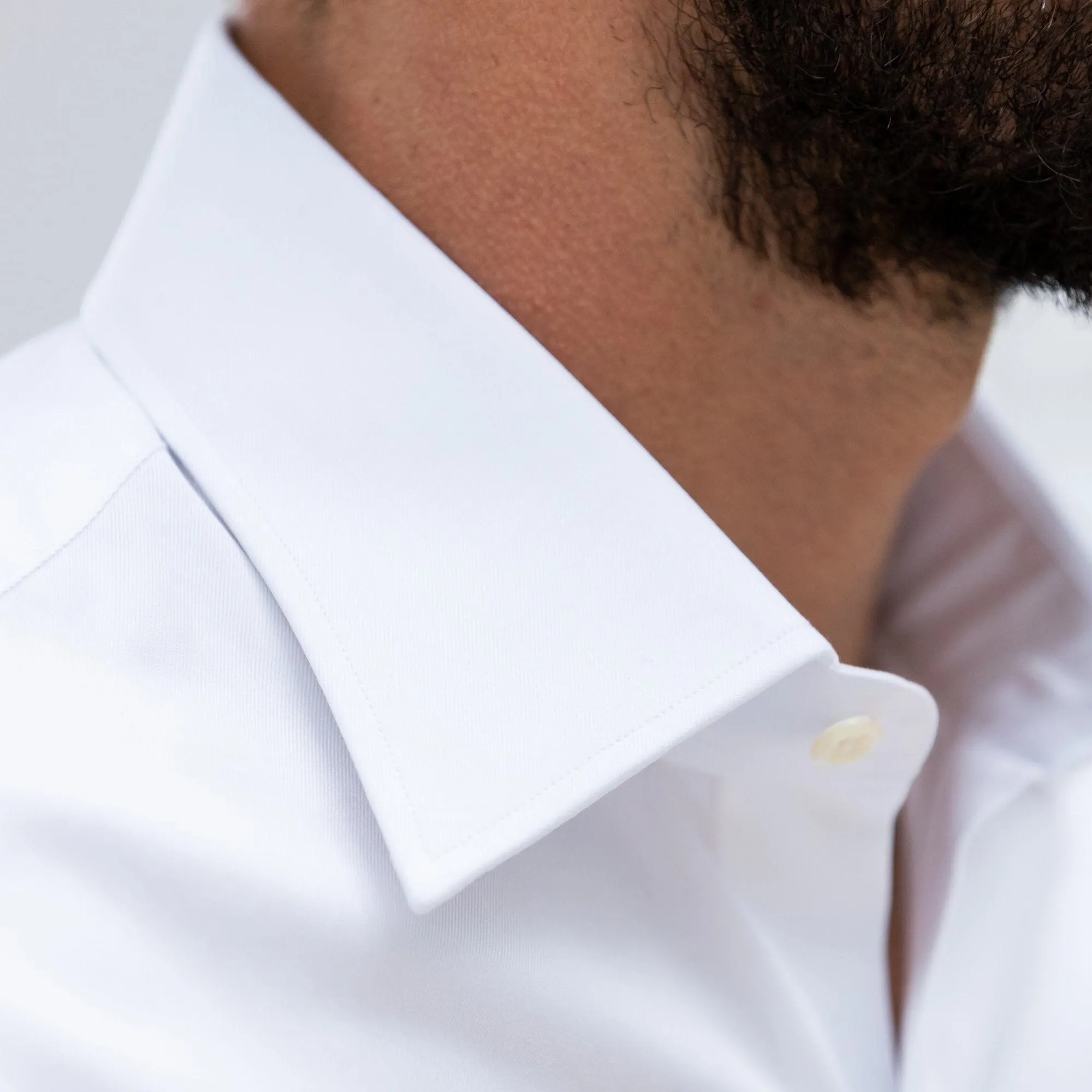 The White Fine Twill Mid-Spread Dress Shirt