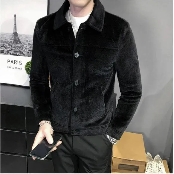 Thickened Wool Blend Streetwear Over Coat Jacket for Men