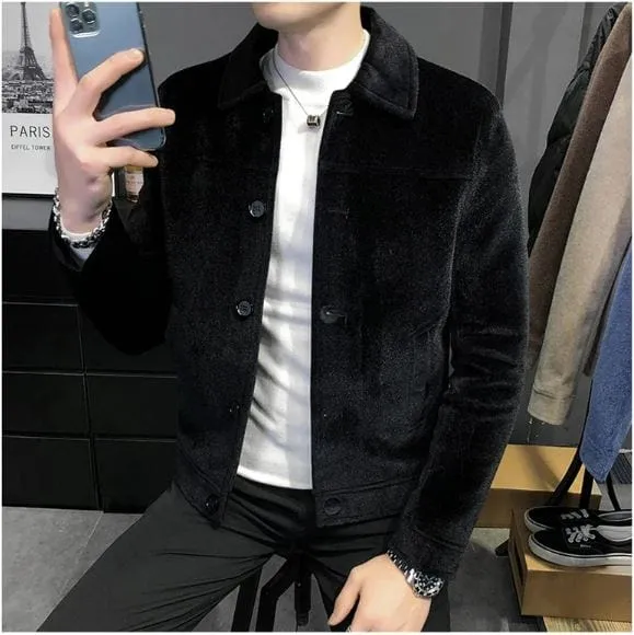 Thickened Wool Blend Streetwear Over Coat Jacket for Men