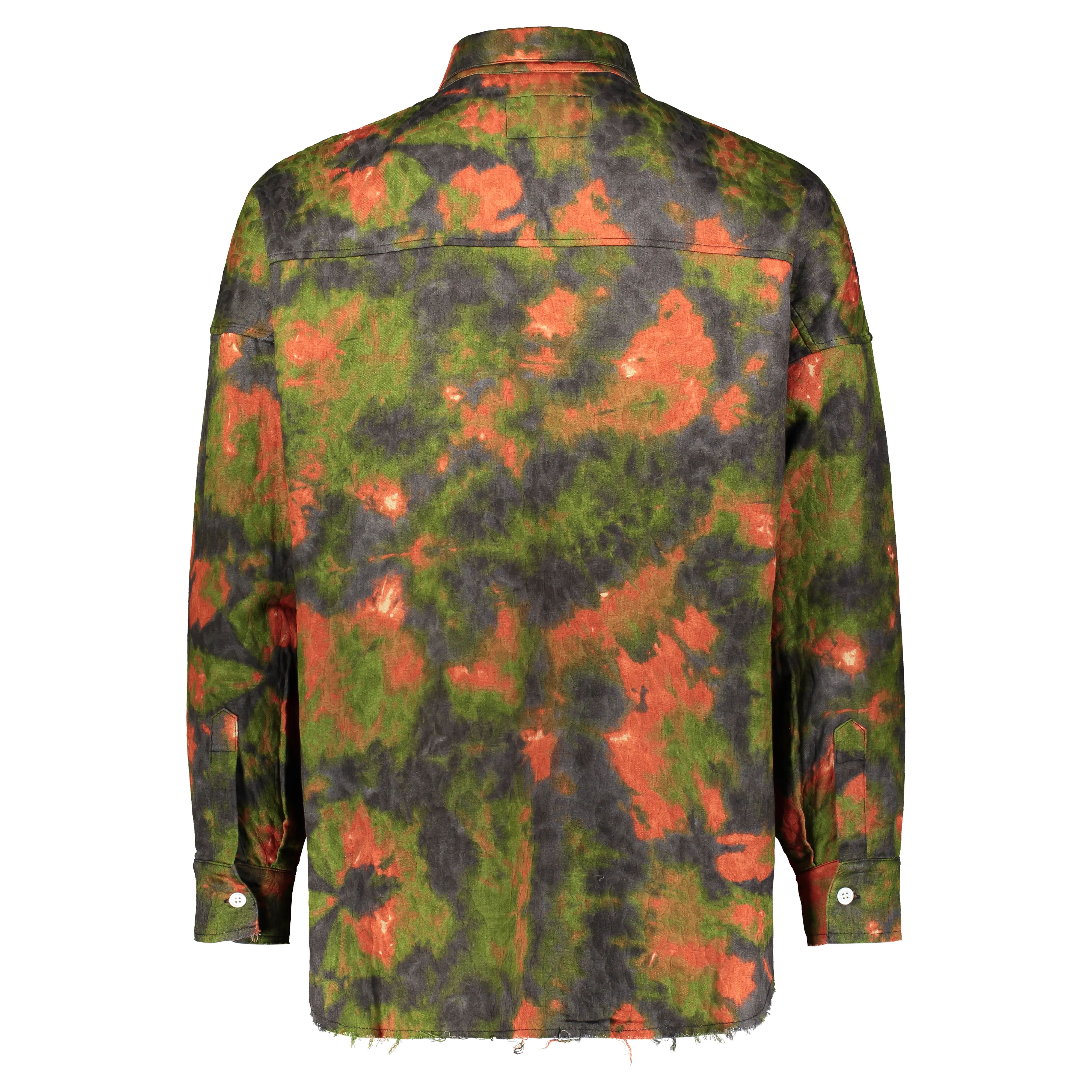 UP IN FLAMES SHIRT GREEN/ORANGE JACQUARD