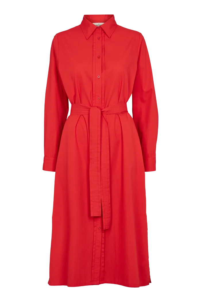 Vilde Pleat Dress - High Risk Red