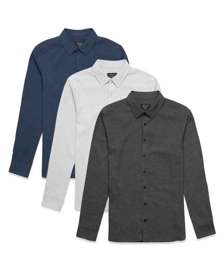 Vista Long Sleeve Button Down - Custom 3 Pack