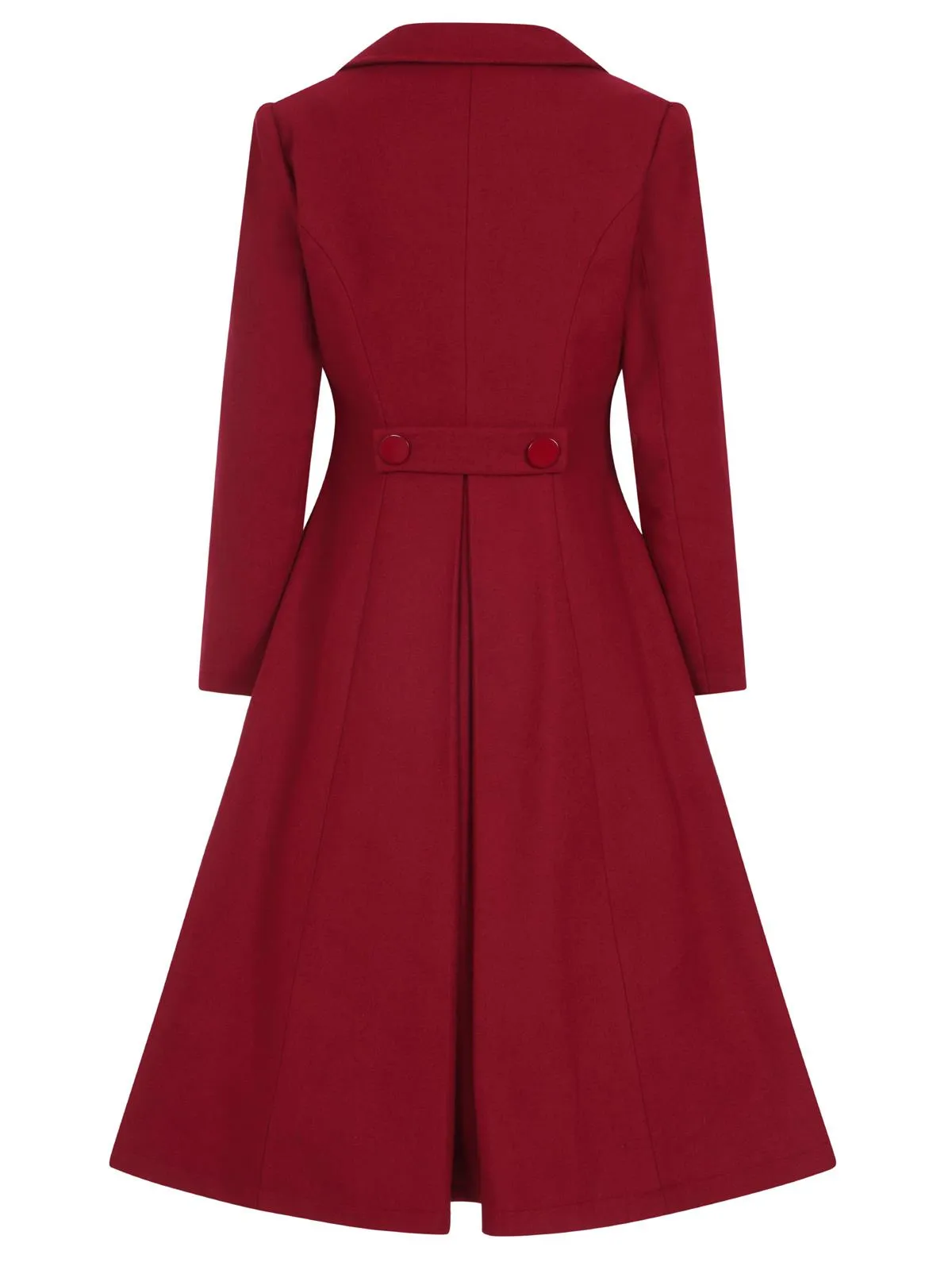 Wine Red 1940s Vintage Style Swing Coat